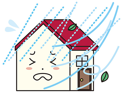 台風や強風などの自然災害による損傷
